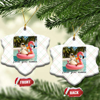 Feral Girl Summer Ceramic Ornament Silly Goose Summer Beach Meme