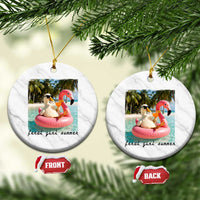 Feral Girl Summer Ceramic Ornament Silly Goose Summer Beach Meme