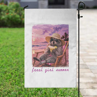Feral Girl Summer Garden Flag Funny Raccoon Summer Beach Meme