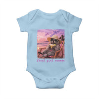 Feral Girl Summer Baby Onesie Funny Raccoon Summer Beach Meme