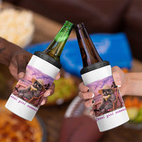 Feral Girl Summer 4 in 1 Can Cooler Tumbler Funny Raccoon Summer Beach Meme