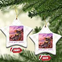 Feral Girl Summer Ceramic Ornament Funny Raccoon Summer Beach Meme