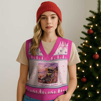 Feral Girl Summer V-Neck Knit Sweater Vest Funny Raccoon Summer Beach Meme
