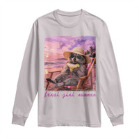 Feral Girl Summer Long Sleeve Shirt Funny Raccoon Summer Beach Meme