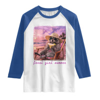 Feral Girl Summer Raglan Shirt Funny Raccoon Summer Beach Meme