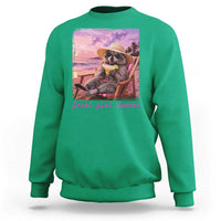 Feral Girl Summer Sweatshirt Funny Raccoon Summer Beach Meme