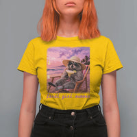 Feral Girl Summer T Shirt For Women Funny Raccoon Summer Beach Meme