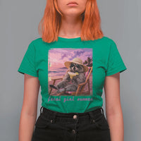 Feral Girl Summer T Shirt For Women Funny Raccoon Summer Beach Meme