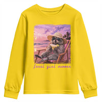 Feral Girl Summer Youth Sweatshirt Funny Raccoon Summer Beach Meme