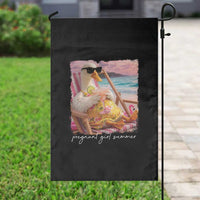 Pregnant Girl Summer Garden Flag Silly Goose Mom Baby Announcement