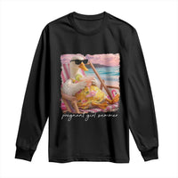 Pregnant Girl Summer Long Sleeve Shirt Silly Goose Mom Baby Announcement