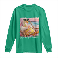 Pregnant Girl Summer Long Sleeve Shirt Silly Goose Mom Baby Announcement