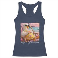 Pregnant Girl Summer Racerback Tank Top Silly Goose Mom Baby Announcement