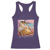Pregnant Girl Summer Racerback Tank Top Silly Goose Mom Baby Announcement