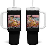 Pregnant Girl Summer Tumbler With Handle Silly Goose Mom Baby Announcement