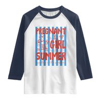 Pregnant Girl Summer Raglan Shirt Funny Beach Pregnancy Announcement