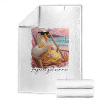 Pregnant Girl Summer Goose Mom Throw Blanket Funny Pregnancy Announcement