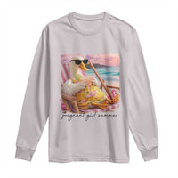 Pregnant Girl Summer Goose Mom Long Sleeve Shirt Funny Pregnancy Announcement