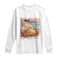 Pregnant Girl Summer Goose Mom Long Sleeve Shirt Funny Pregnancy Announcement