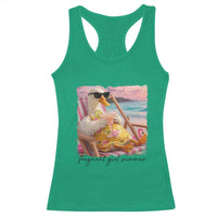 Pregnant Girl Summer Goose Mom Racerback Tank Top Funny Pregnancy Announcement