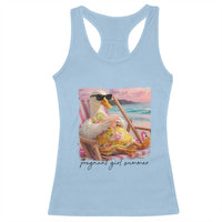 Pregnant Girl Summer Goose Mom Racerback Tank Top Funny Pregnancy Announcement
