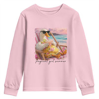 Pregnant Girl Summer Goose Mom Youth Sweatshirt Funny Pregnancy Announcement