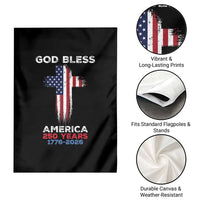 God Bless America 250 Years 1776-2026 Garden Flag Christian Cross Flag