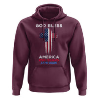 God Bless America 250 Years 1776-2026 Hoodie Christian Cross Flag