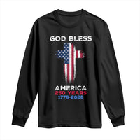 God Bless America 250 Years 1776-2026 Long Sleeve Shirt Christian Cross Flag