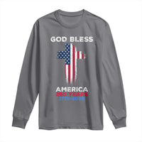 God Bless America 250 Years 1776-2026 Long Sleeve Shirt Christian Cross Flag