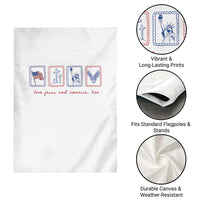 Loves Jesus and America Too Garden Flag 4th of July Christian