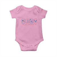 Loves Jesus and America Too Baby Onesie 4th of July Christian