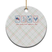Loves Jesus and America Too Ceramic Ornament 4th of July Christian