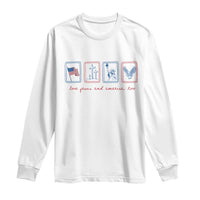 Loves Jesus and America Too Long Sleeve Shirt 4th of July Christian