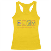 Loves Jesus and America Too Racerback Tank Top 4th of July Christian