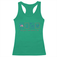 Loves Jesus and America Too Racerback Tank Top 4th of July Christian
