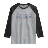 Loves Jesus and America Too Raglan Shirt 4th of July Christian