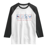 Loves Jesus and America Too Raglan Shirt 4th of July Christian