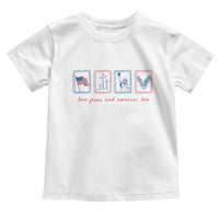Loves Jesus and America Too Toddler T Shirt 4th of July Christian