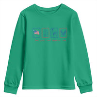 Loves Jesus and America Too Youth Sweatshirt 4th of July Christian