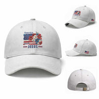 America Needs Jesus Baseball Cap Christian Floral US Flag 4th of July