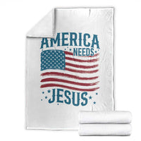 America Needs Jesus Throw Blanket 4th of July Christian