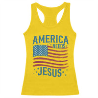 America Needs Jesus Racerback Tank Top 4th of July Christian