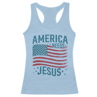 America Needs Jesus Racerback Tank Top 4th of July Christian