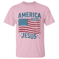 America Needs Jesus T Shirt 4th of July Christian