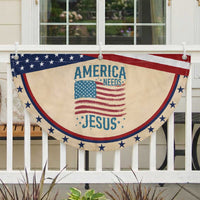America Needs Jesus Patriotic Fan Flag 4th of July Christian