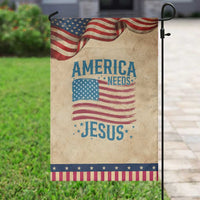 America Needs Jesus Patriotic Garden Flag 4th of July Christian