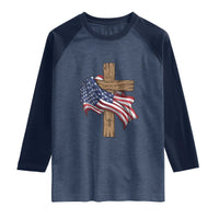God Bless America 250 Years Raglan Shirt 4th of July Christian Jesus