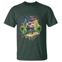 Bass Fishing Patriotic American Flag T Shirt - Wonder Print Shop