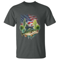 Bass Fishing Patriotic American Flag T Shirt - Wonder Print Shop